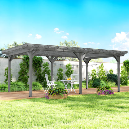 12' X 20' Wooden Pergola Grape Trellis, Outdoor Gazebo for Garden, Patio, Backyard, Deck, Gray