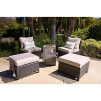 Outdoor Propane Fire Pit, 30000 BTU Column Propane Fire Pit, Wood-Look Surface