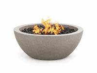 Pompton 42 In. round Concrete Composite Propane Fire Pit in Fog with Vinyl Cover — Studio Shot